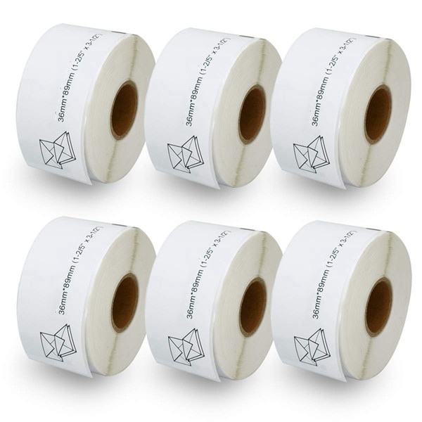 Racdde 6 Rolls DYMO 30321 Compatible 1-4/10" x 3-1/2"(36mm x 89mm) Large Address Labels,Compatible with Dymo 450, 450 Turbo, 4XL and Many More 