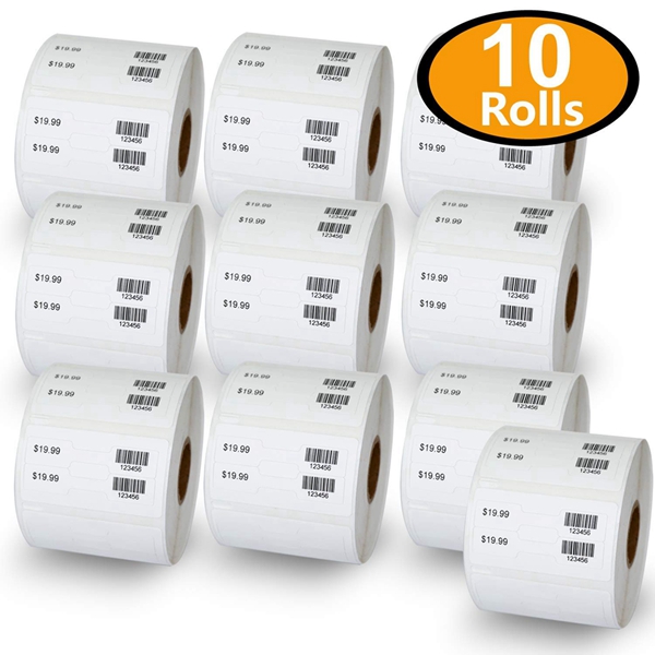 Racdde 10 Rolls Dymo 30299 Compatible 3/8" x 3/4" LabelWriter Self-Adhesive Jewelry/Price Tag 2-up Labels 