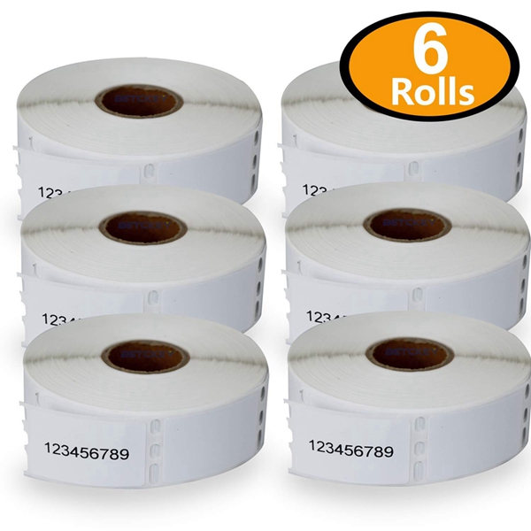 Racdde 6 Rolls Dymo 30333 Compatible 1/2" x 1"(12mm x 24mm) LabelWriter Self-Adhesive White Extra Small 2-Up Multipurpose Labels 