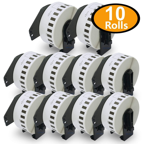 Racdde- Compatible DK-2214 Continuous Length 1/2"x 100'(12mm x 30.48m) Replacement Labels,10 Rolls Compatible with Brother QL Label Printers 
