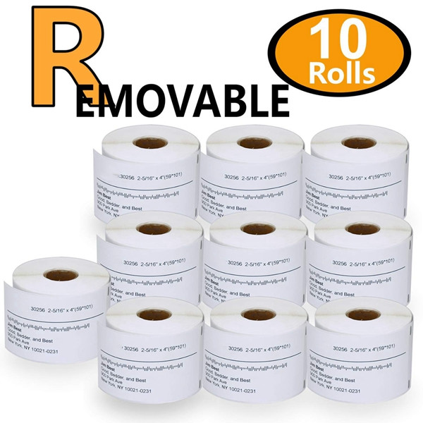 Racdde 10 Rolls DYMO 30256 Removable Compatible 2-5/16" x 4"(59mm x 101mm) Large Shipping Labels,BPA Free 