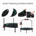 Racdde Foldable Trampoline Rebounder 40 Inch Fitness Trampoline for Kids Adults Workout Max Load 300 lbs Rebounder Jumping Cardio Trainer with Handle for Yoga, Garden, and Other Cardio Exercise 