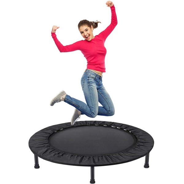 Racdde Rebounder Trampoline 38 Inch, Folding Indoor Trampolines with Safety Pad, Fun Mini Fitness Trampoline for Indoor/Garden Workout - Max Load 220lbs, Black 