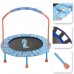Racdde 38-Inch Kids Trampoline with Adjustable Handrail and Safety Padded Mini Foldable Trampoline Cover Indoor/Outdoor Use for Child Age 3+ 