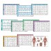 Racdde 10 Pack - Exercise Workout Poster Set - Dumbbell, Suspension, Kettlebell, Resistance Bands, Stretching, Bodyweight, Barbell, Yoga Poses, Exercise Ball, Muscular System Chart - (18" x 27") 