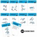 Racdde Foam Roller Exercise Cards, Set of 62 - Guided Stretching & Recovery Workout for Home or Gym :: Illustrated Fitness Flash Cards with 50 Exercises, for Men & Women :: Large, Durable, Waterproof 