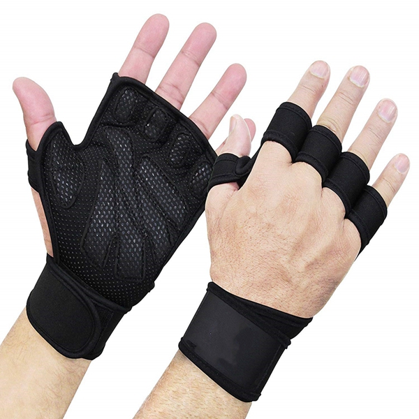 Racdde New Ventilated Weight Lifting Gloves with Built-In Wrist Wraps, Full Palm Protection & Extra Grip. Great for Pull Ups, Cross Training, Fitness, WODs & Weightlifting. Suits Men & Women 