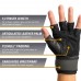 Racdde Training Grip Wristwrap Weightlifting Gloves with TechGel-Padded Leather Palm (Pair) 