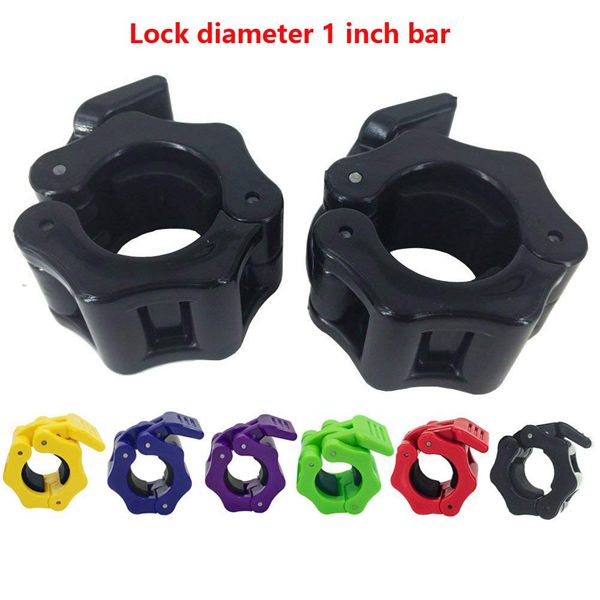 Racdde 1 Inch Barbell Clamps - Quick Release Pair of Locking 1'' Diameter Standard Bar Weight Plates Collar Clips for Workout Weightlifting Fitness Training Bodybuilding 
