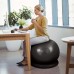 Racdde Exercise Ball Chair - 65cm & 75cm Yoga Fitness Pilates Ball & Stability Base for Home Gym & Office - Resistance Bands, Workout Poster & Pump. Improves Balance, Core Strength & Posture - Men & Women 