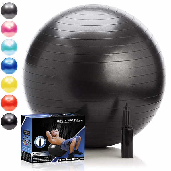 Racdde Exercise Ball - 2,000 lbs Stability Ball - Professional Grade – Anti Burst Exercise Equipment for Home, Balance, Gym, Core Strength, Yoga, Fitness, Desk Chairs 
