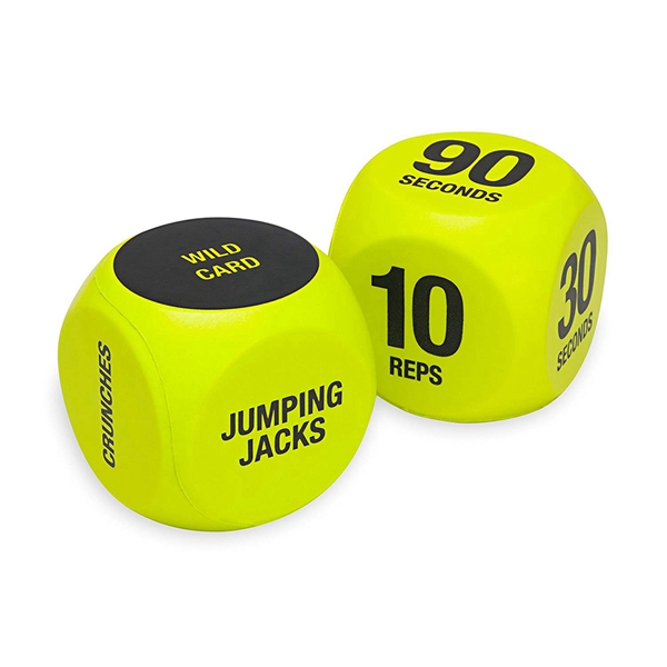 Racdde Exercise Dice (6-Sided) - Game for Group Fitness & Exercise Classes - Includes Push Ups, Squats, Lunges, Jumping Jacks, Crunches & Wildcard (Includes Carrying Bag) 