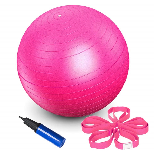Racdde Exercise Yoga Ball with Free Air Pump 200 lbs Slip-Resistant Yoga Balance Stability Swiss Ball for Fitness Exercise 