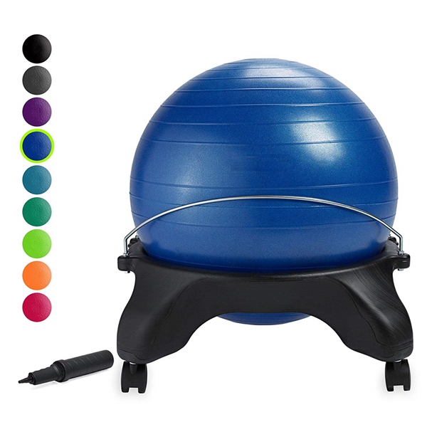 Racdde Classic Backless Balance Ball Chair – Exercise Stability Yoga Ball Premium Ergonomic Chair for Home and Office Desk with Air Pump, Exercise Guide and Satisfaction Guarantee 