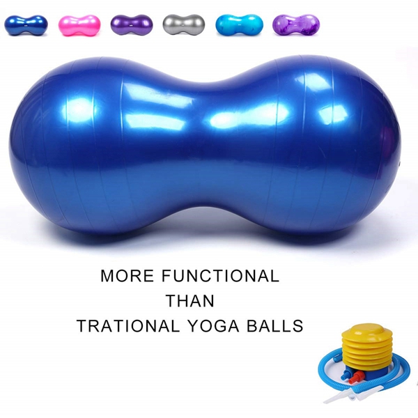 Racdde Physio Roll Therapy Fitness Excercise Peanut Ball for Balance, Labor Birthing, Muscle Tension, Back Pain Relief, Coordinate Development, Dog Training, Home Exercise & Yoga Programme Small Large 