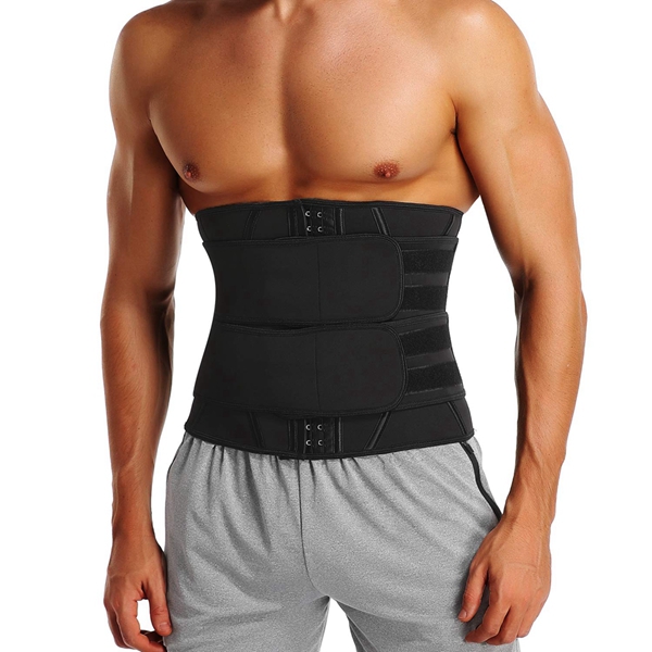 Racdde Sauna Waist Trimmer Belt, Wide Men Workout Waist Trainer, Sweat AB Belt with Adjustable Double Straps, Weight Loss Back Support Neoprene X-Shape Snug Fit Belly Belt 