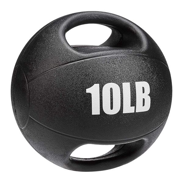 Racdde Medicine Ball with Handles, 10-lb 