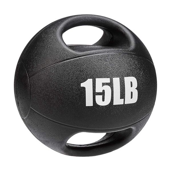 Racdde Medicine Ball with Handles, 15-lb 