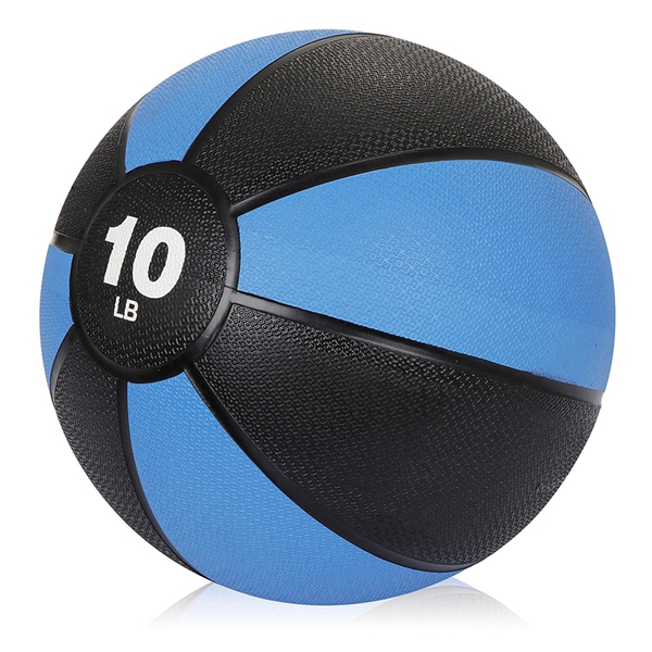 Racdde 10 lbs Medicine Ball Workout Med Ball for Core Strength, Balance, Coordination Exercise Non-Slip Rubber Shell Textured Surface 