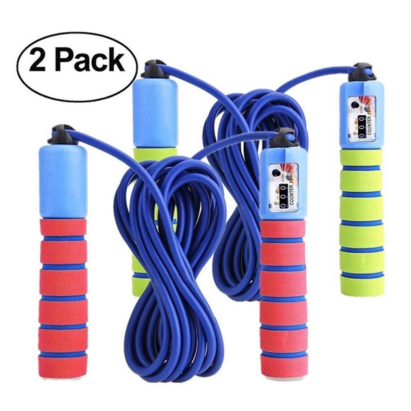 Racdde Jump Rope Kids, 2 Pack Lightweight Skipping Rope,Adjustable Speed Rope for Women Men Adult-Foam Grips Handles Boxing, MMA, Fitness, Workout, Crossfit 