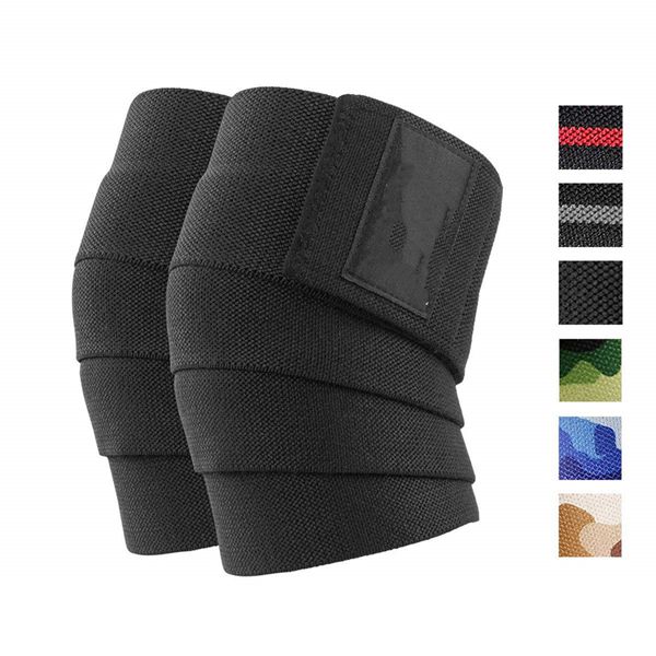 Racdde Knee Wraps (Pair) - Ideal for Squats, Powerlifting, Weightlifting, Cross Training WODs - Compression & Elastic Support - for Men & Women - Bonus Carry Case 