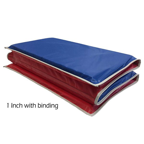 Racdde 1 Inch Rest Mat with Gray Binding, Red/Blue, 5 mil Vinyl 