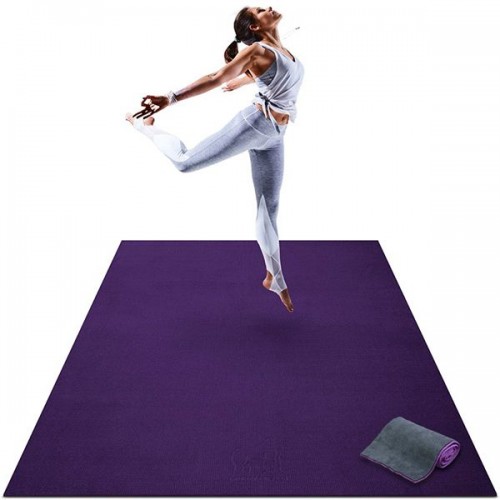 Racdde Premium Large Yoga Mat - 6' x 4' x 8mm Extra Thick & Comfortable, Non-Toxic, Non-Slip, Barefoot Exercise Mat - Yoga, Stretching, Cardio Workout Mats for Home Gym Flooring (72" Long x 48" Wide) 