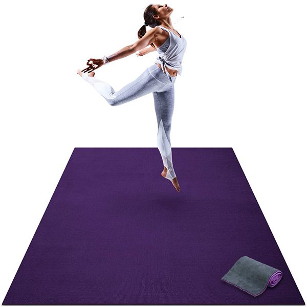 Racdde Premium Large Yoga Mat - 6' x 4' x 8mm Extra Thick & Comfortable, Non-Toxic, Non-Slip, Barefoot Exercise Mat - Yoga, Stretching, Cardio Workout Mats for Home Gym Flooring (72" Long x 48" Wide) 