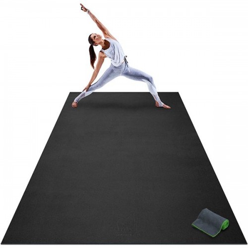 Racdde Premium Extra Large Yoga Mat - 9' x 6' x 8mm Extra Thick & Comfortable, Non-Toxic, Non-Slip, Barefoot Exercise Mat - Yoga, Stretching, Cardio Workout Mats for Home Gym Flooring (108" Long x 72" Wide) 
