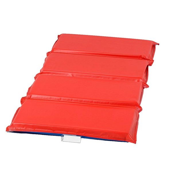 Racdde 2-Inch Infection Control 4 Section Folding Mat - Red/Blue 