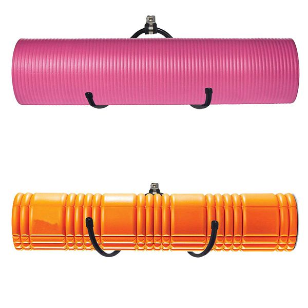 Racdde Yoga Mat Storage Foam Rollers Rack Rolled Bath Towels Holder Shelf - Solid Quality Wall Mountable for Bathroom Yoga room Yoga Massage Muscle Roller Exercise Mat, Adjustable Size,Up to 20Lbs - （2 Pack） 