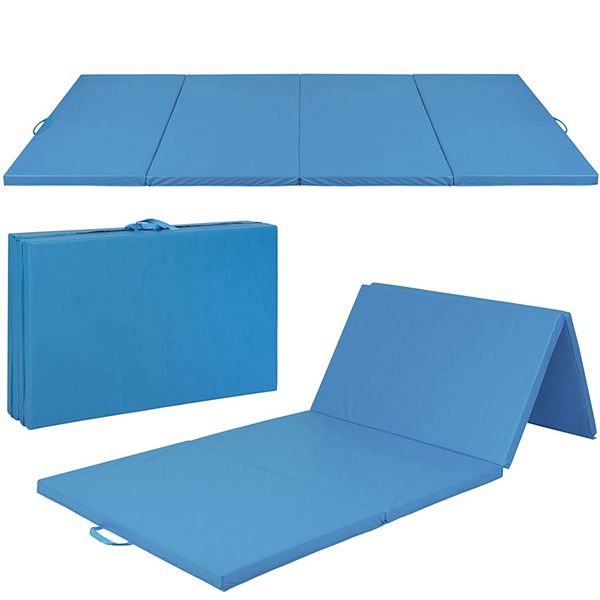 Racdde 8x4ft 4-Panel Foam Folding Exercise Gym Mat for Gymnastics, Aerobics, Yoga, with Handles 