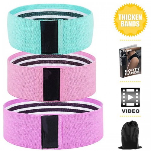 Racdde Booty Bands, Non Slip Resistance Bands for Legs and Butt, Workout Bands Exercise Bands Glute Bands for Women, 3 Pack - Training Ebook and Video Included 