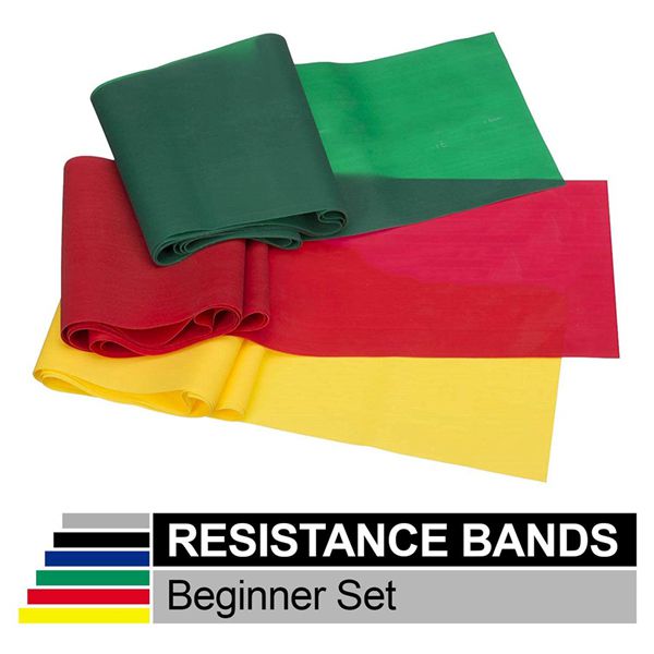 Racdde Professional Latex Resistance Bands, Yellow & Red & Green, Beginner Set 