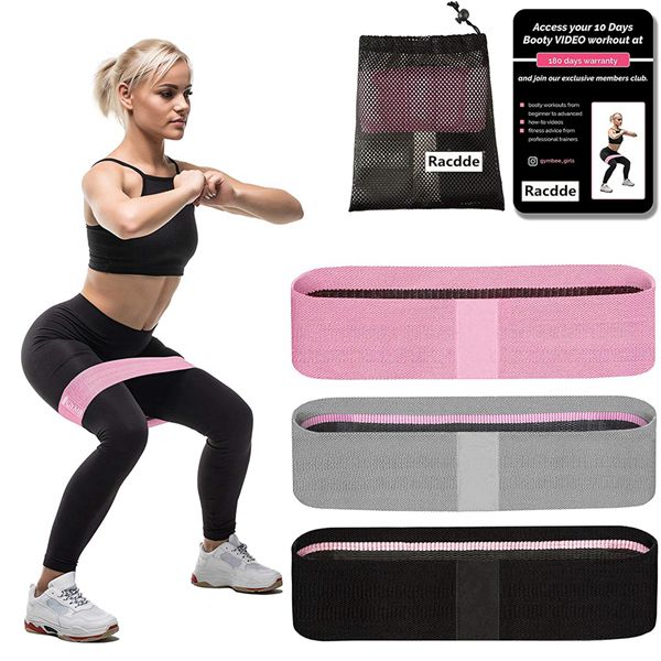 Racdde Booty Bands 3 Resistance Bands for Legs and Butt Exercise Bands Fitness Bands, Resistance Loops Hip Thigh Glute Bands Non Slip Fabric, Elastic Strength Squat Band, Workout Beginner to Professional