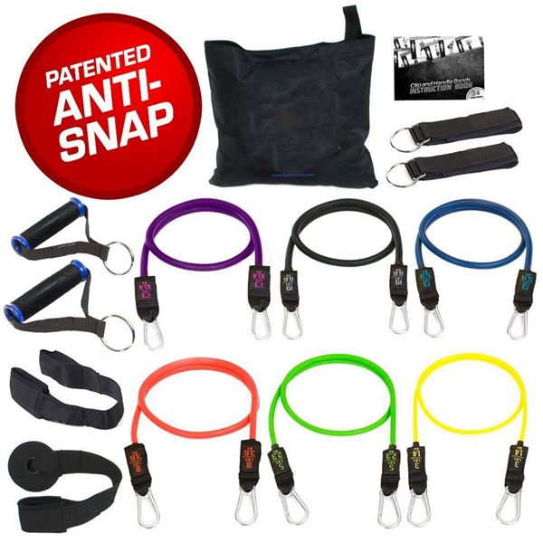 Racdde Resistance Bands Set with Patented Anti-Snap Elastics, Patented Clips, Upgraded Handles, Door Anchor, Legs, Wrist Ankle Straps, Manual & Bonus 44 Workouts. 