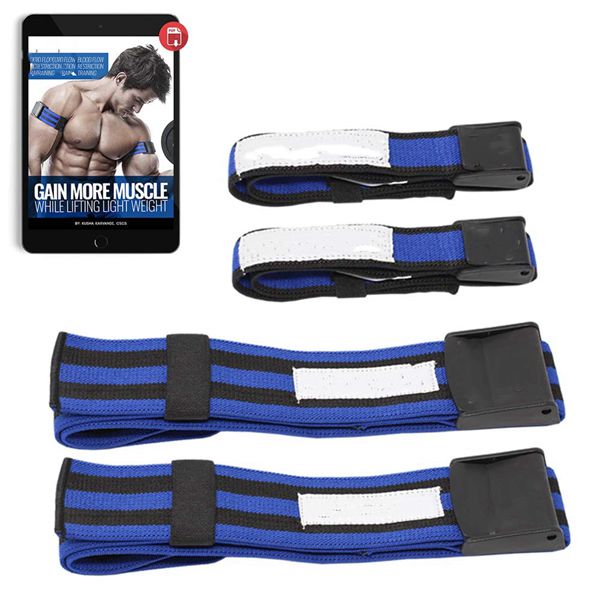 Racdde Occlusion Training Bands, PRO Bundle, 4 Pack for Arms and Legs, Blood Flow Restriction Bands Help You Gain Muscle Without Lifting Heavy Weights, Strong Elastic Strap + Quick-Release 