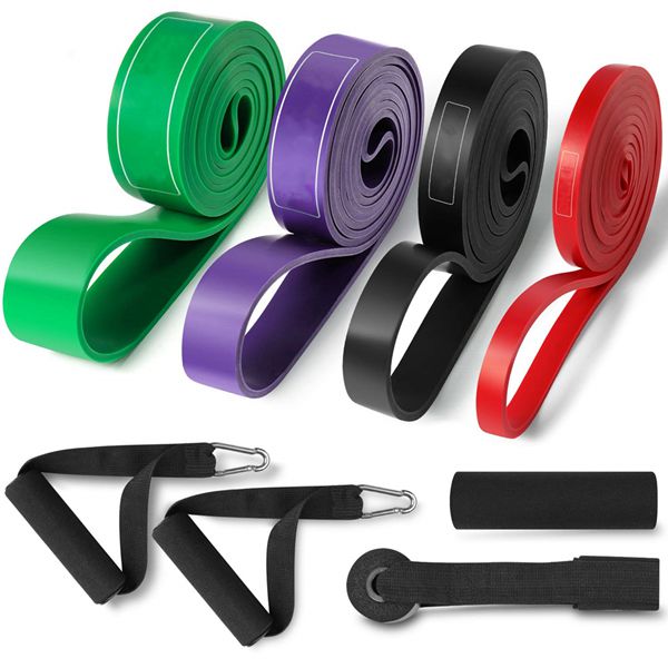 Racdde Resistance Bands Exercise Bands Pull-Up Bands with 2 Foam Handles, Band Guard, Door Anchor for Stretching, Exercise, and Assisted Pull Ups 