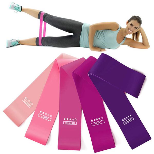 Racdde Resistance Exercise Bands, Set of 5 Fitness Bands Perfect for Legs and Butt Yoga Crossfit Strength Training Pilates with Instruction Guide, Carry Bag 