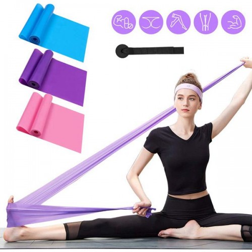 Resistance Bands Set, 3 Pack Professional Latex Elastic Bands for Home or Gym Upper & Lower Body Exercise, Physical Therapy, Strength Training, Yoga, Pilates, Rehab, Blue & Purple & Pink 