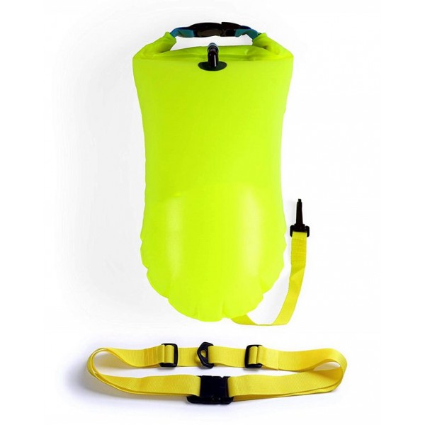 Racdde for Open Water Swimmers and Triathletes - Light and Visible Float for Safe Training and Racing - Fluo Yellow-Green 