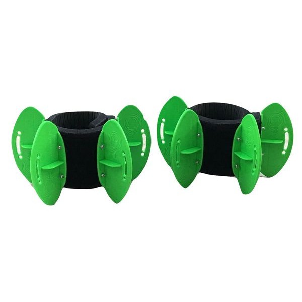 Racdde Green High Speed Aquatic Fins - Omni-Directional Water Resistance Exercise for Lower and Upper Body Pool Fitness Programs - Includes Online Demonstration Video (Fins Pair LRGBLS) 