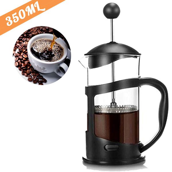Racdde French Press Coffee Maker, Quality Large Tea Maker, Perfect for Morning Coffee, Maximum Flavor Coffee Brewer with Stainless Steel Filter, 12 oz/350 ML - Black 