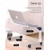 Racdde Adjustable Laptop Stand Table for Office,Portable Lap Desk Stand Compatible Notebook Tablets MacBook,Foldable Lift Bracket Aluminum Ergonomics Design,Office or Home Desk-Black 