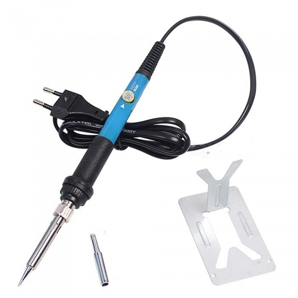 Racdde 220V 60W Handheld Electrical Soldering Iron - Black, Blue (EU Plug)