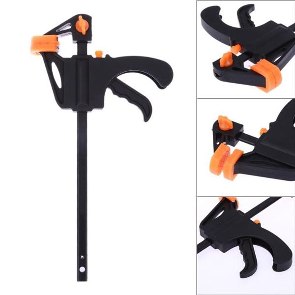 Racdde 4 Inch Quick Ratchet Release Speed Squeeze Wood Working Bar Clamp Clip Kit Spreader Gadget Tool For DIY Hand Woodworking