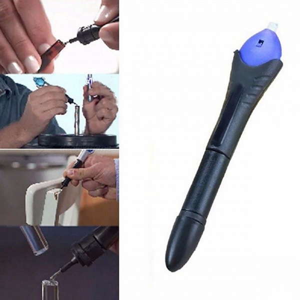 Racdde Portable 5 Second Fix UV Light Repair Tool with Glue, Super Powered Liquid Plastic Welding Compound Tool Kit 