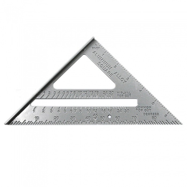 Racdde DIY Metric Inch Length Triangle Ruler 90 Degree Square Thick Stainless Steel Triangular Rule Tool Measurement and Drawing