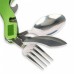 Racdde 4-in-1 Outdoor Folding Tableware Knife Fork Spoon Bottle Opener, Multifunctional Travel Camping Kit