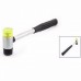 Racdde Portable 10" Length 25mm Plastic Coated Grip Double Head Rubber Hammer Handheld Tool for Household Use black